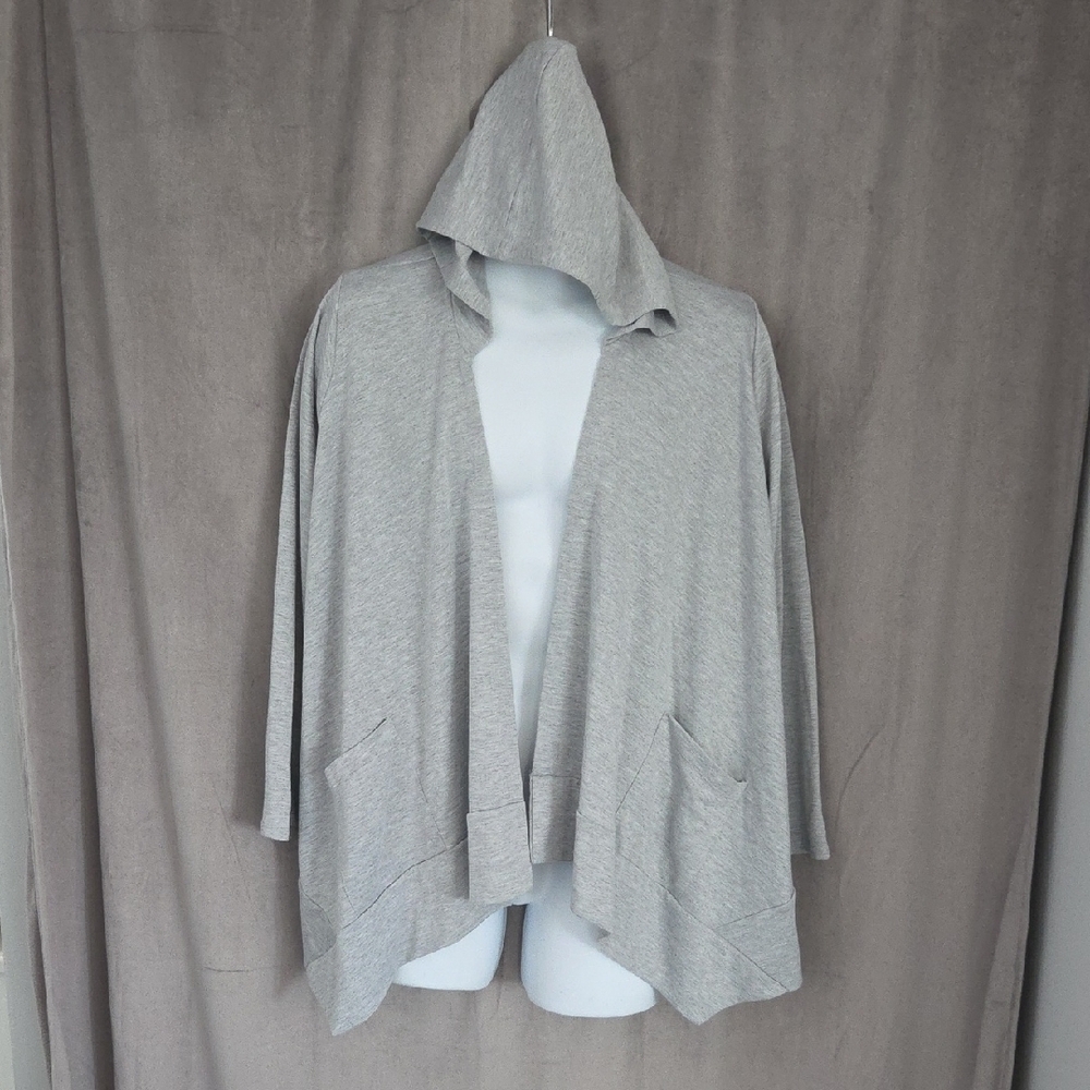 1X Verve Ami Gray Hooded Sweatshirt Open Front